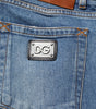 Dolce & Gabbana Blue Cotton Logo Plaque Denim Jeans