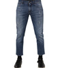 Dolce & Gabbana Blue Cotton Logo Plaque Denim Jeans