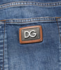 Dolce & Gabbana Blue Cotton Logo Plaque Denim Jeans