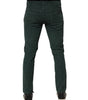 Dolce & Gabbana Green Cotton Corduroy Skinny Pants