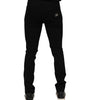Dolce & Gabbana Black Cotton Logo Plaque Skinny Denim Jeans