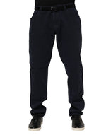 Dolce & Gabbana Black Cotton Tapered Denim Jeans