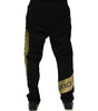 Dolce & Gabbana Black Cotton Logo Tape Men Jogger Pants