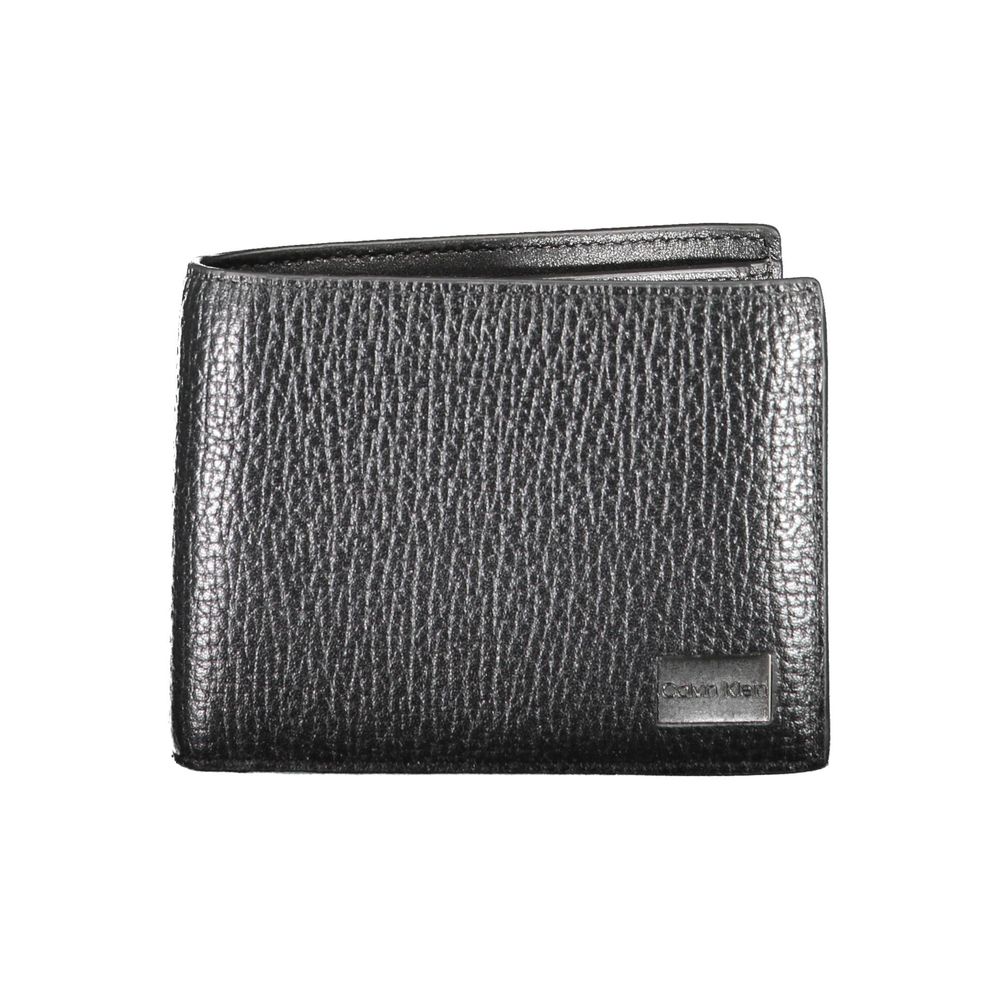 Portefeuille en cuir noir Calvin Klein