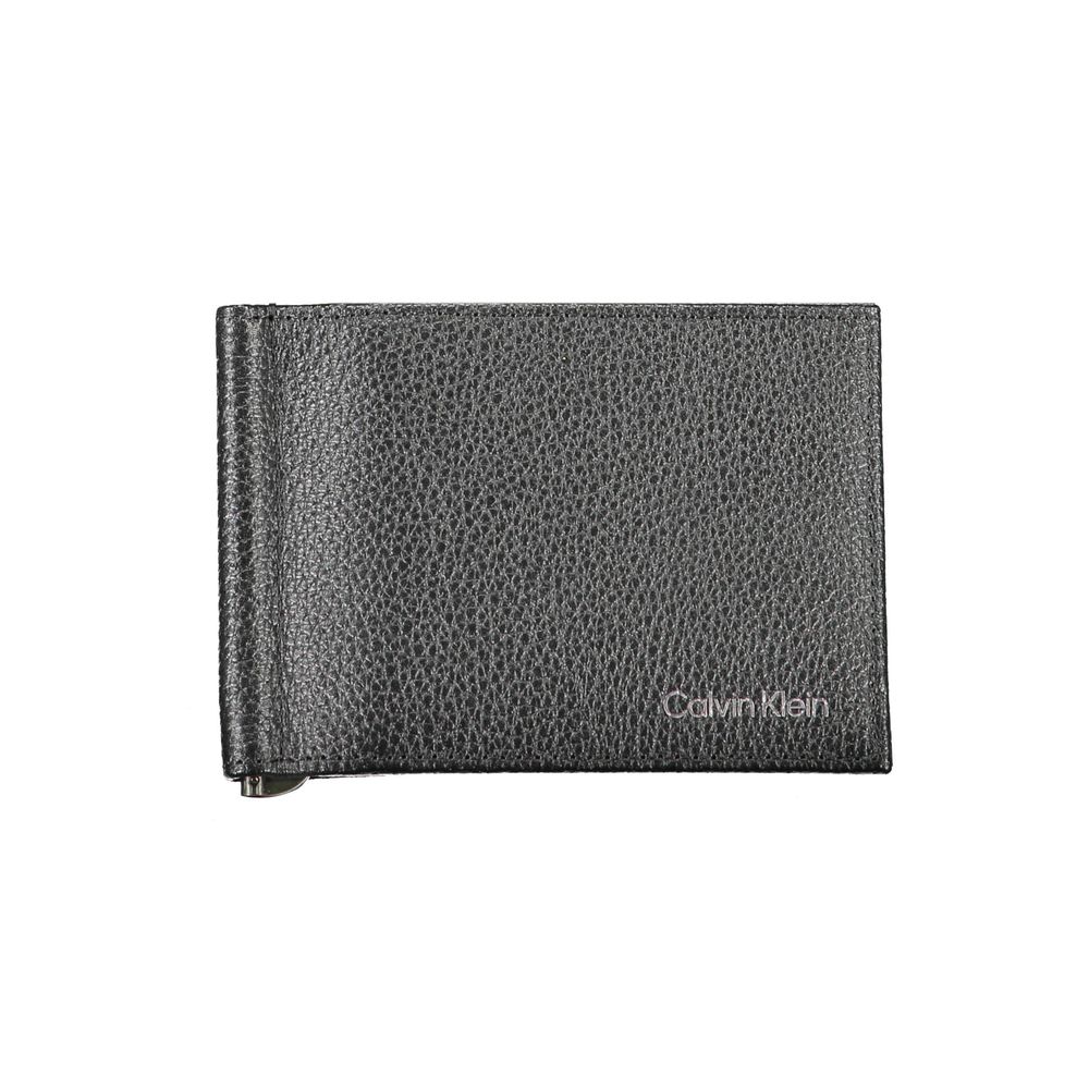 Portefeuille en cuir noir Calvin Klein