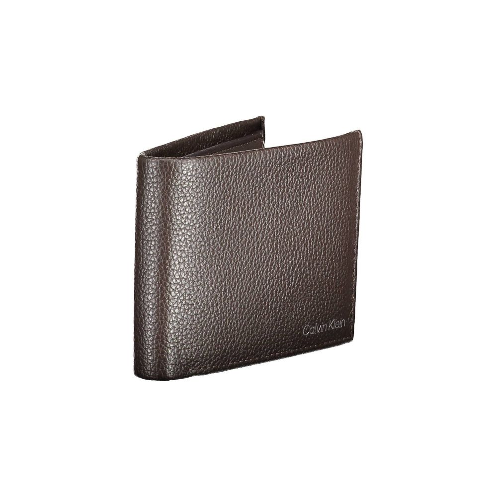 Portefeuille en cuir marron Calvin Klein