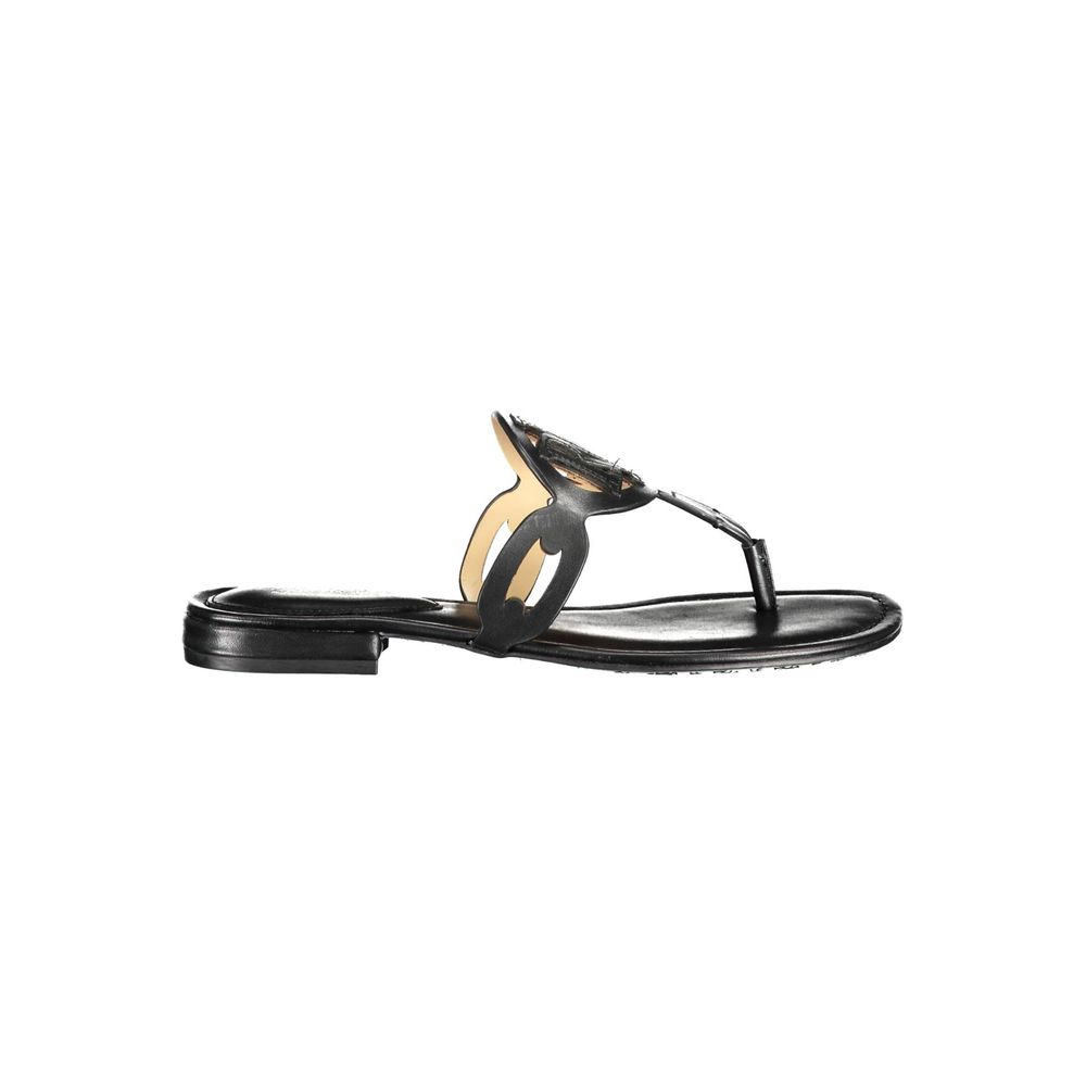 Sandale en cuir noir Ralph Lauren