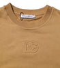 Dolce & Gabbana Mustard Cotton DG Embossed Pullover Sweater