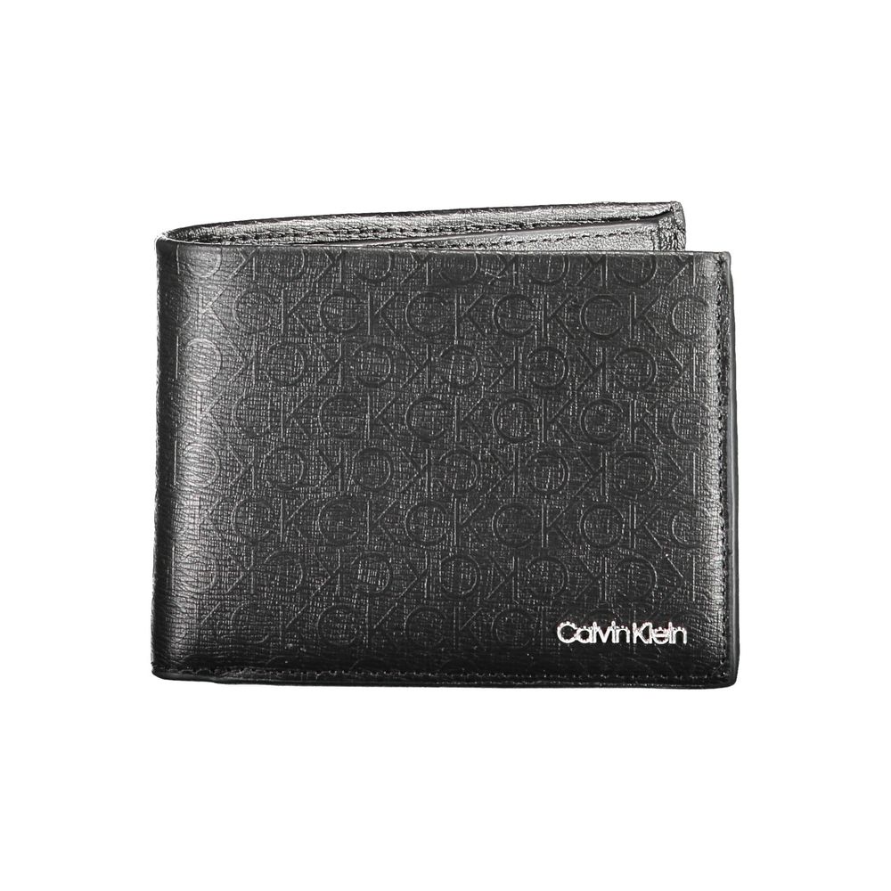 Portefeuille en cuir noir Calvin Klein