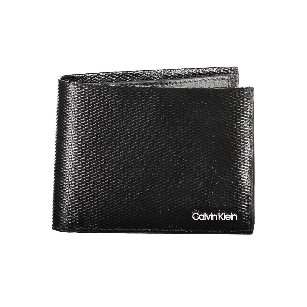 Portefeuille en cuir noir Calvin Klein