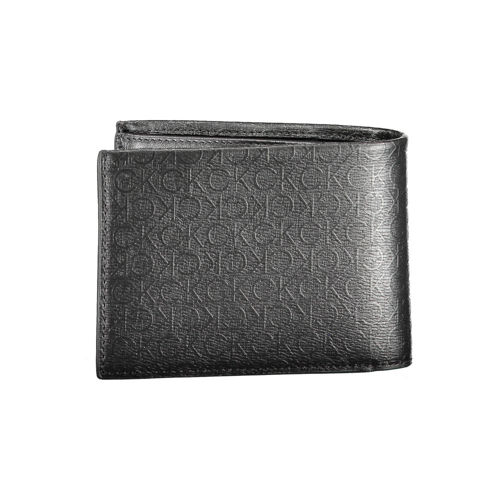 Portefeuille en cuir noir Calvin Klein