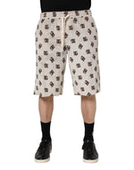 Bermuda Dolce &amp; Gabbana en coton blanc imprimé DG Mania pour homme