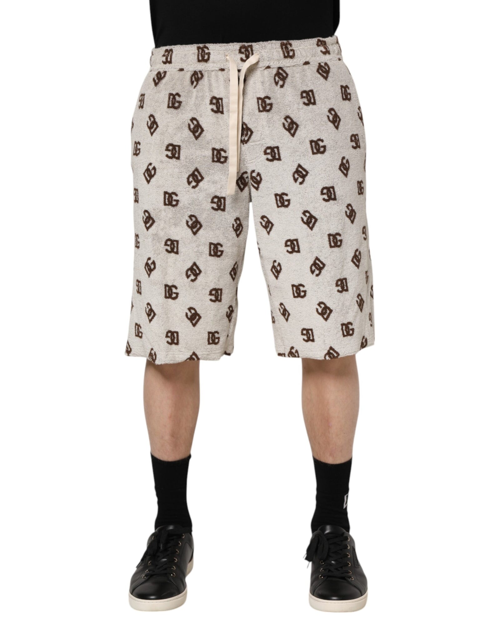Bermuda Dolce &amp; Gabbana en coton blanc imprimé DG Mania pour homme