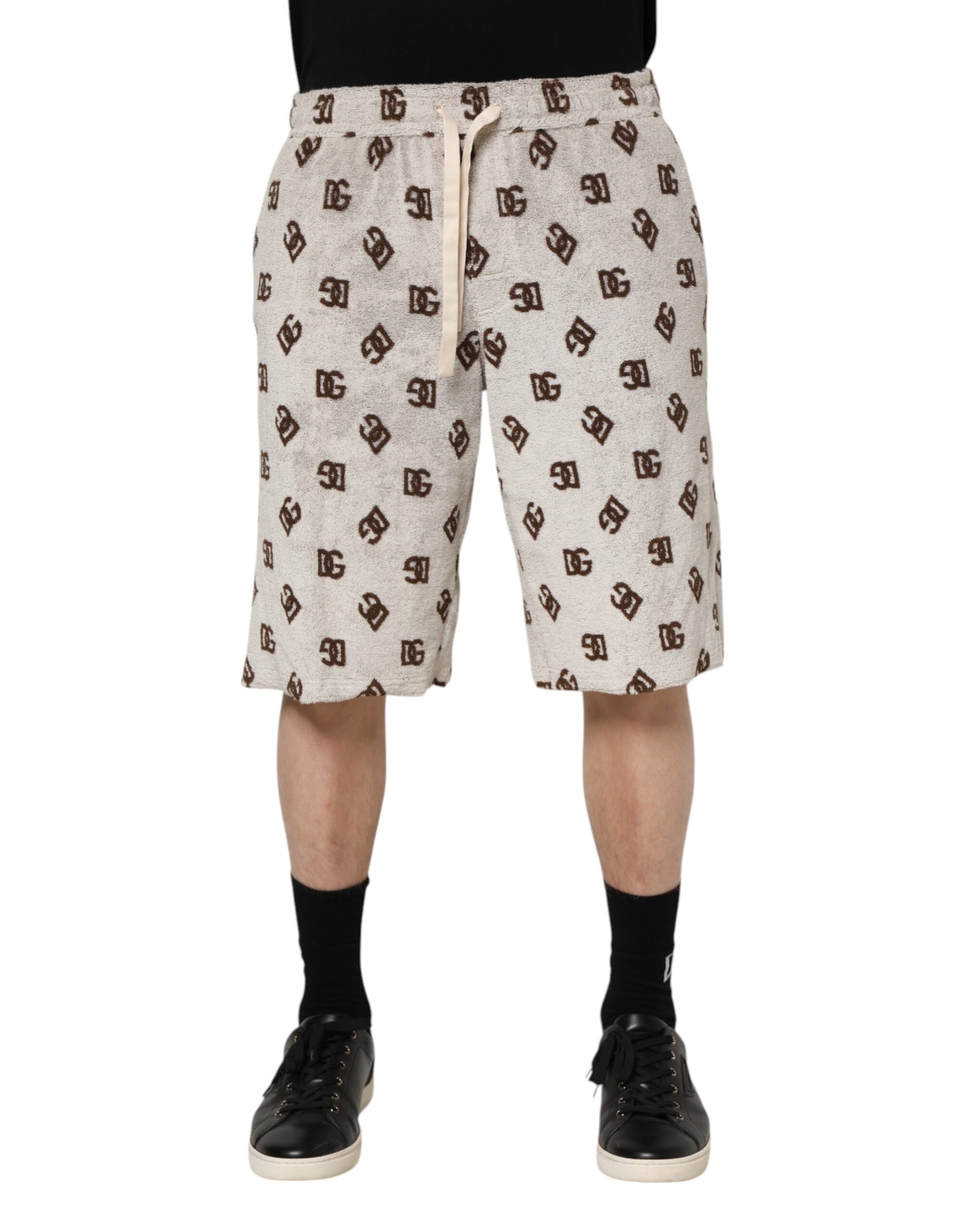 Bermuda Dolce &amp; Gabbana en coton blanc imprimé DG Mania pour homme