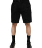Bermuda en coton noir longueur genou pour homme Dolce &amp; Gabbana