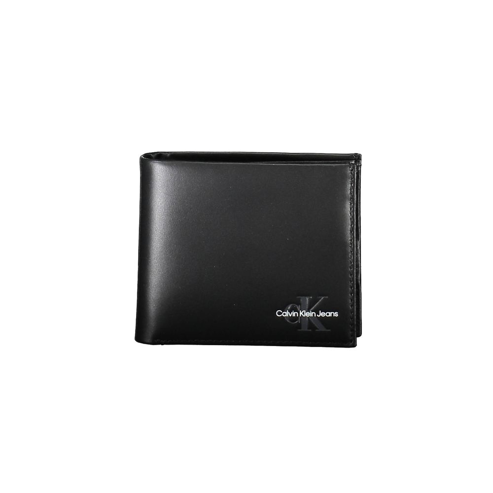 Portefeuille en cuir noir Calvin Klein