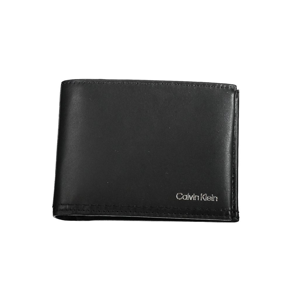 Portefeuille en cuir noir Calvin Klein