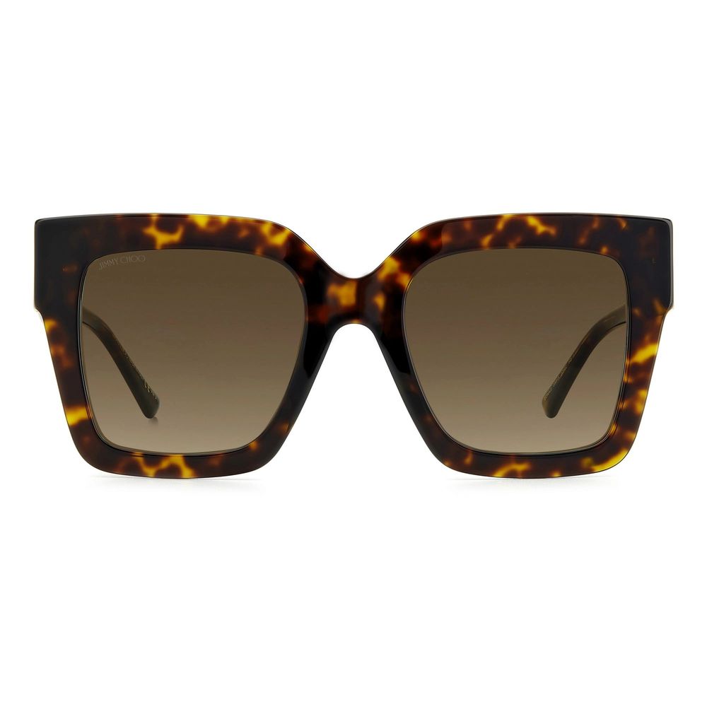 Lunettes de soleil Jimmy Choo en cuir de veau marron