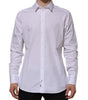 Dolce & Gabbana White Cotton GOLD Long Sleeves Formal Shirt