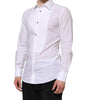 Dolce & Gabbana White Cotton GOLD Bib Poplin Formal Shirt