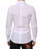 Dolce & Gabbana White Cotton GOLD Bib Poplin Formal Shirt