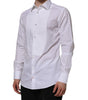 Dolce & Gabbana White Bib Cotton Popline GOLD Men Formal Shirt