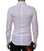 Dolce & Gabbana White Cotton GOLD Bib Poplin Formal Shirt