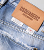 Dsquared² Blue Washed High Waist Wide Leg Jeans