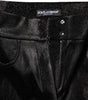 Dolce & Gabbana Black Cotton Stretch Silver Lurex Thread Pants