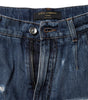 Dolce & Gabbana Blue Cotton Tattered Denim Bermuda Shorts
