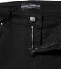 Dolce & Gabbana Black Cotton Skinny Mid Waist Denim Jeans