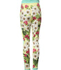 Dolce & Gabbana Yellow Silk Floral Leggings Pants