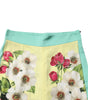 Dolce & Gabbana Yellow Silk Floral Leggings Pants