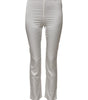 Dolce & Gabbana Ivory Silk Tapered High Waist Pants