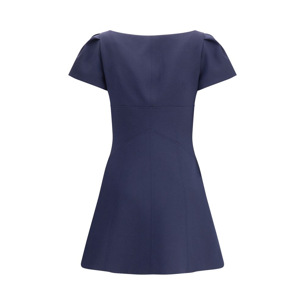 Robe courte Alexander McQueen à manches courtes froncées