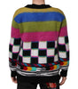 Dolce & Gabbana Multicolor Glitch Design Pullover Sweater