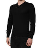 Dolce & Gabbana Dark Gray Embroidered Logo Pullover Sweater