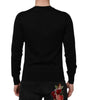 Dolce & Gabbana Dark Gray Embroidered Logo Pullover Sweater