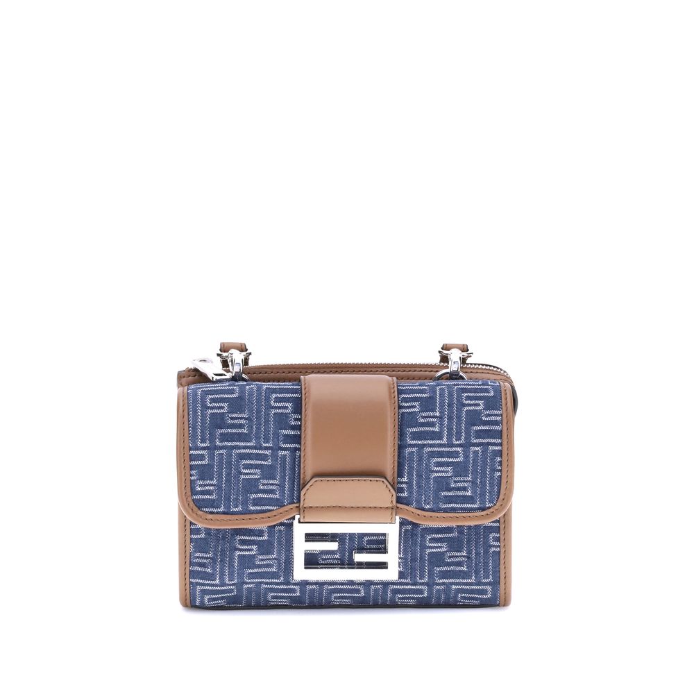Sac à bandoulière en denim Fendi Baguette