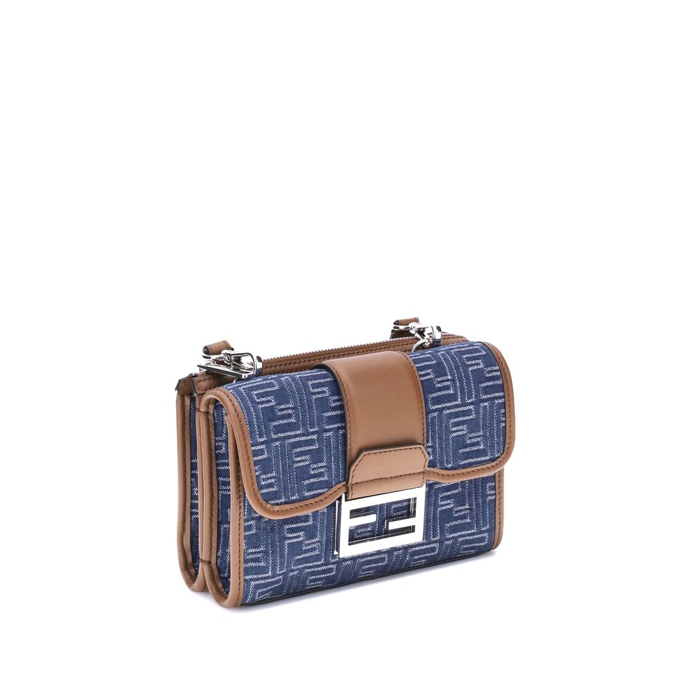 Sac à bandoulière en denim Fendi Baguette