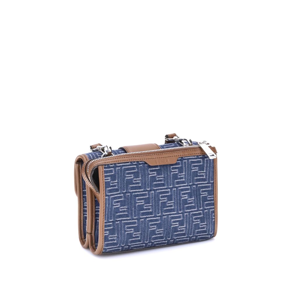 Sac à bandoulière en denim Fendi Baguette
