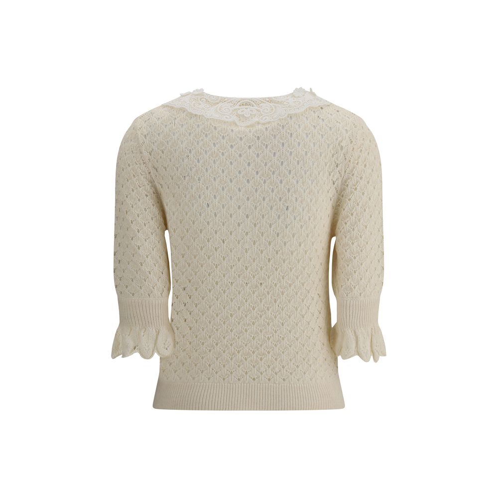 Pull Chloé avec col en dentelle