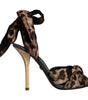 Sandales à talons Keira léopard marron Dolce & Gabbana