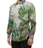 Chemise habillée dorée à imprimé jungle multicolore Dolce &amp; Gabbana