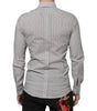 Chemise habillée semi-ajustée grise à pois Dolce &amp; Gabbana pour homme