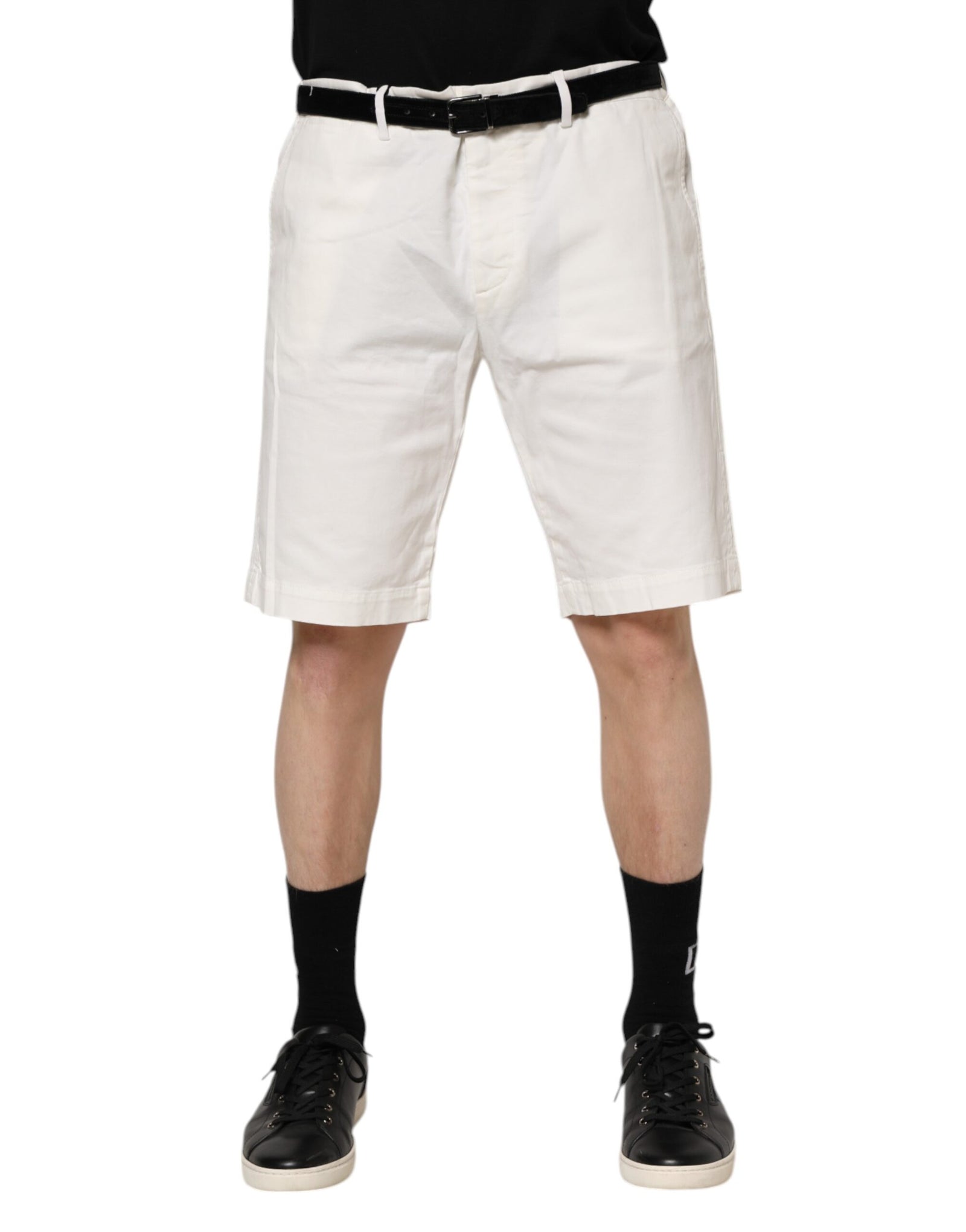 Pantalon chino blanc Dolce &amp; Gabbana en coton stretch pour homme