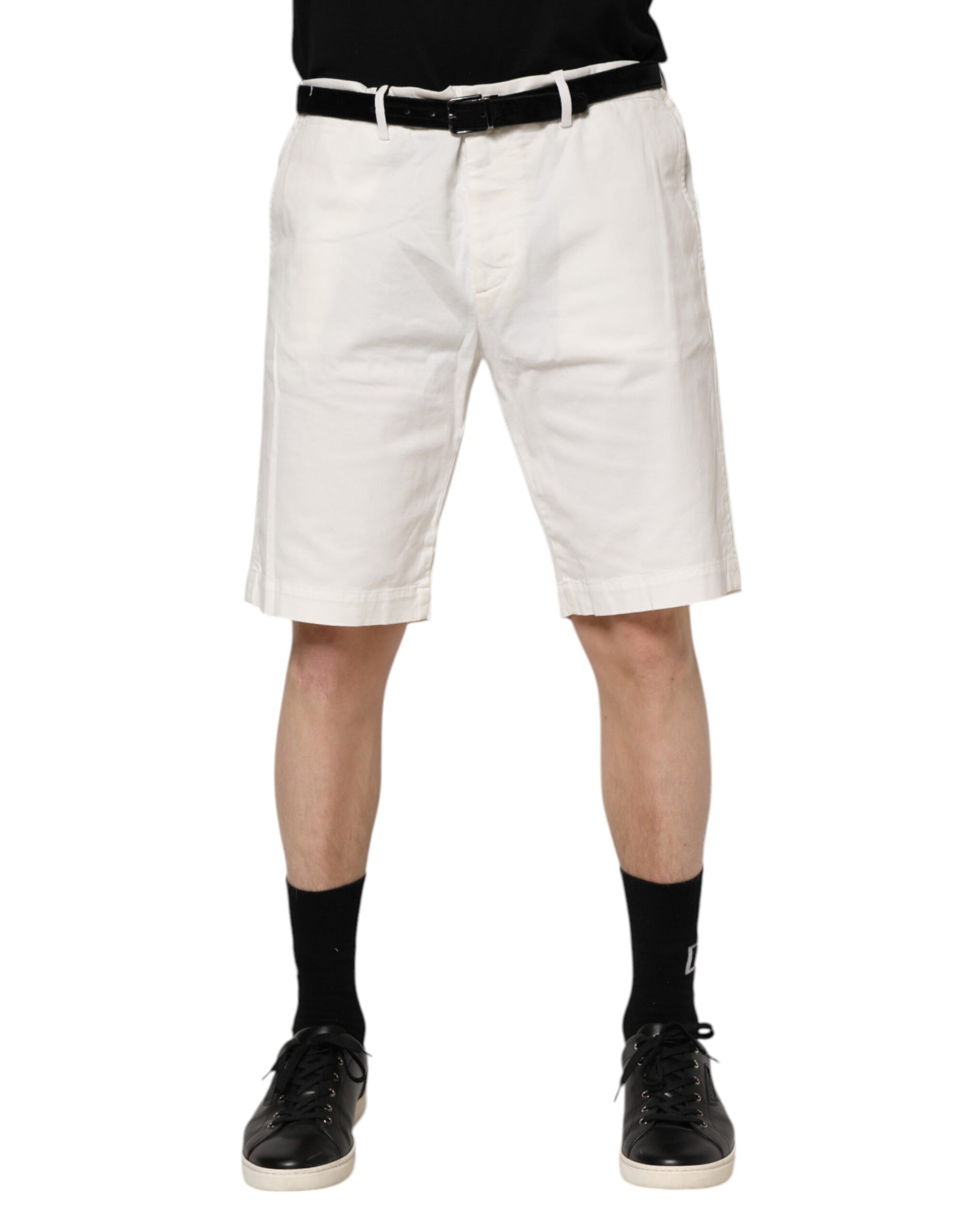 Pantalon chino blanc Dolce &amp; Gabbana en coton stretch pour homme