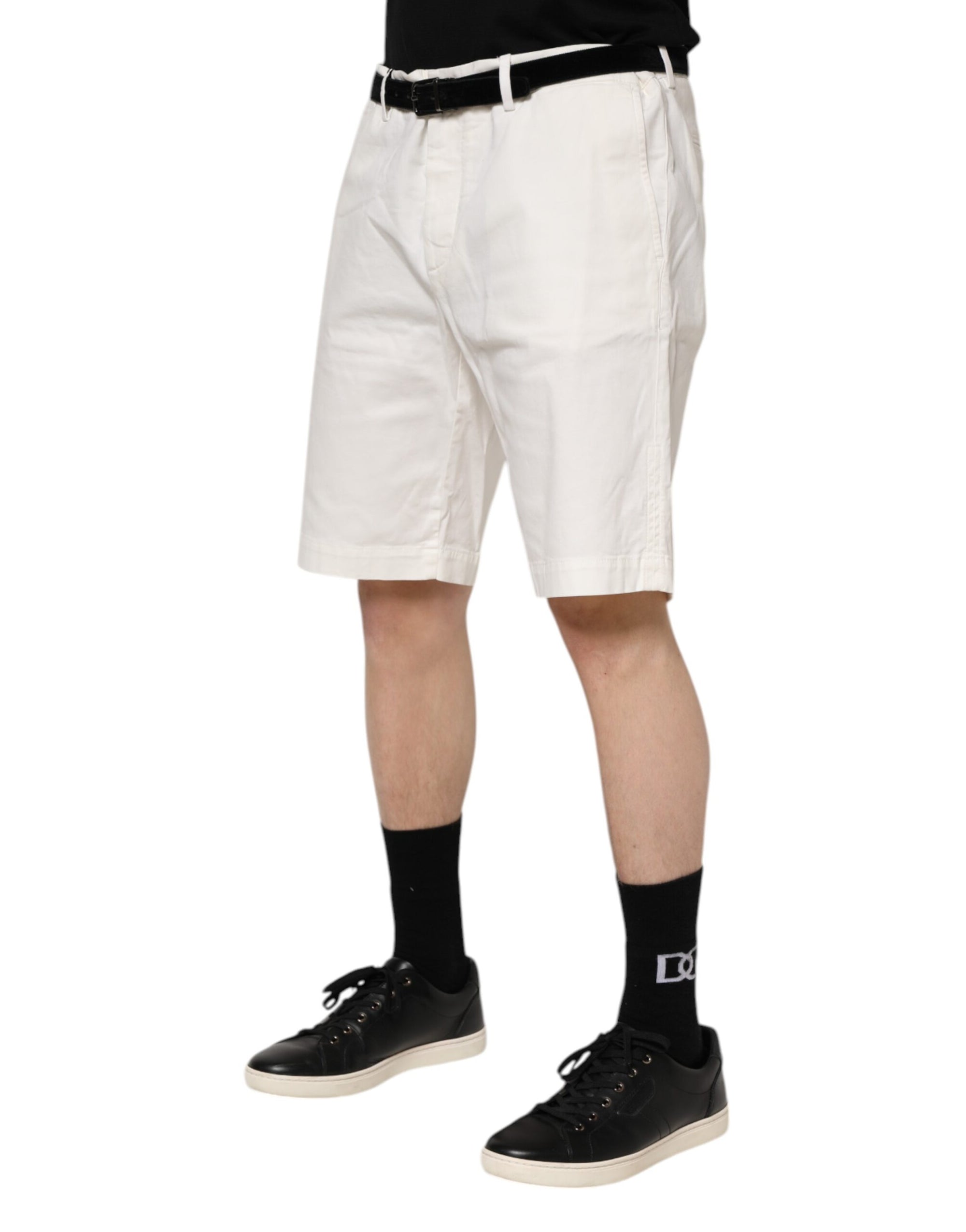 Pantalon chino blanc Dolce &amp; Gabbana en coton stretch pour homme