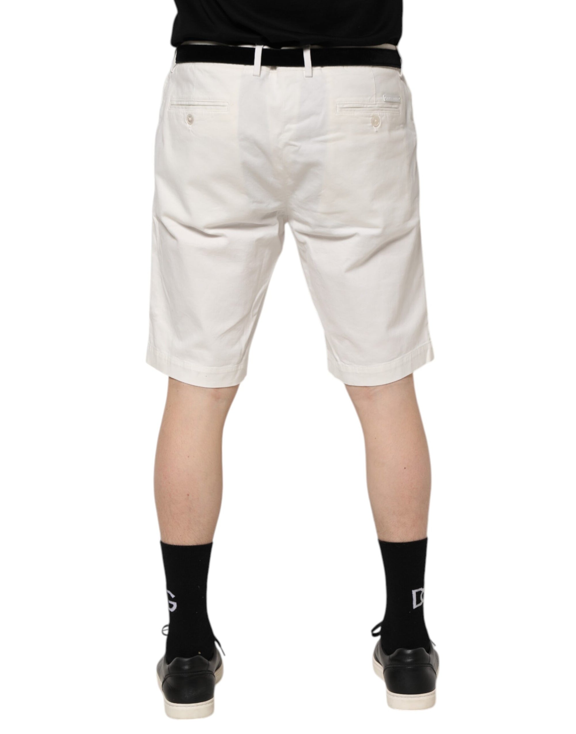 Pantalon chino blanc Dolce &amp; Gabbana en coton stretch pour homme