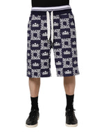 Bermuda Dolce &amp; Gabbana en coton bleu avec logo couronne imprimé